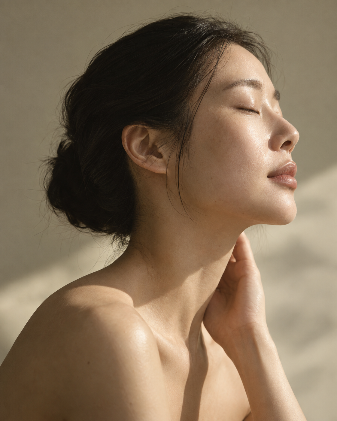 피부의 자연스러운 결을 표현한 AI 캠페인 이미지